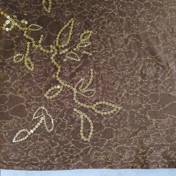 Coldwater Creek Floral Sequin Top Short Sleeve Casual Fairy Plus Size 2X - Picture 7 of 10